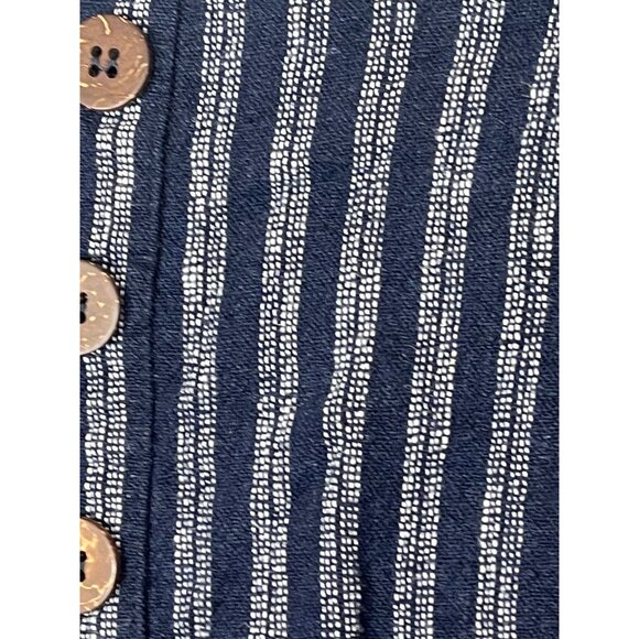 Forever 21 Blue White Linen Blend Striped Button Front Mini Skirt Medium - Picture 4 of 12